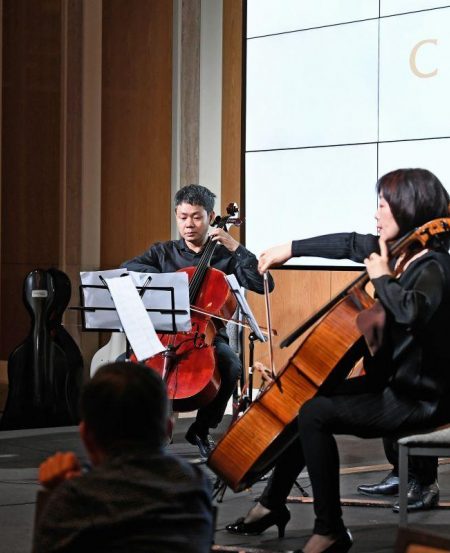 The four cellists played a Serenade by Goltermann, Shostakovich Waltz No.2, A Day in Paris and Crossroads by Singaporean composer Low Shao Ying.